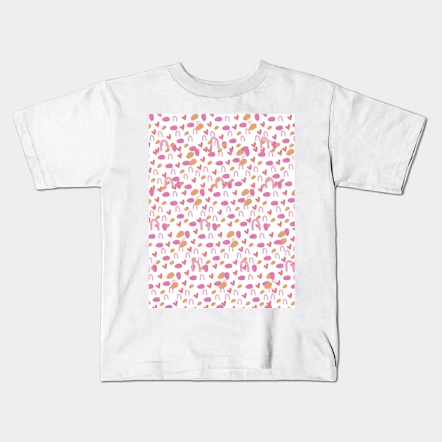 Repeat pattern line and heart design Kids T-Shirt by BlossomShop